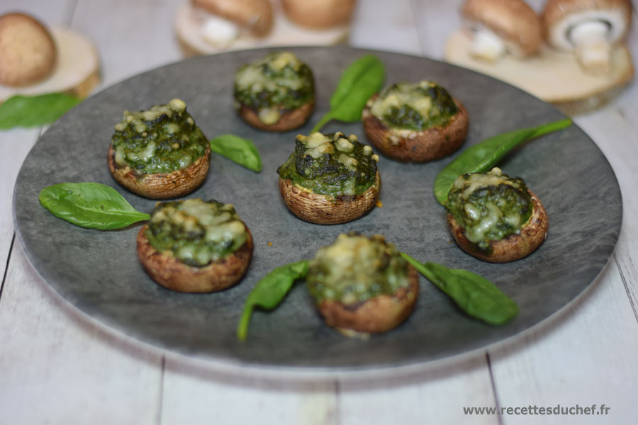 champignons farcis aux epinards