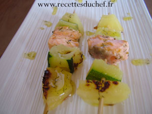 brochettes saumon