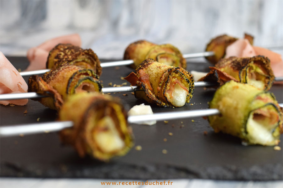 Brochettes de courgettes