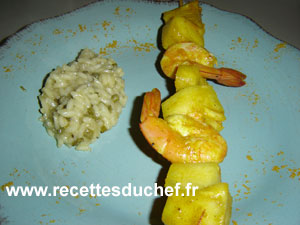 brochettes gambas