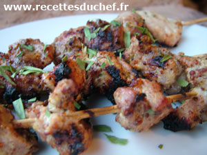 brochettes porc moutarde