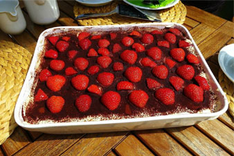 tiramisu aux fraises fraîches