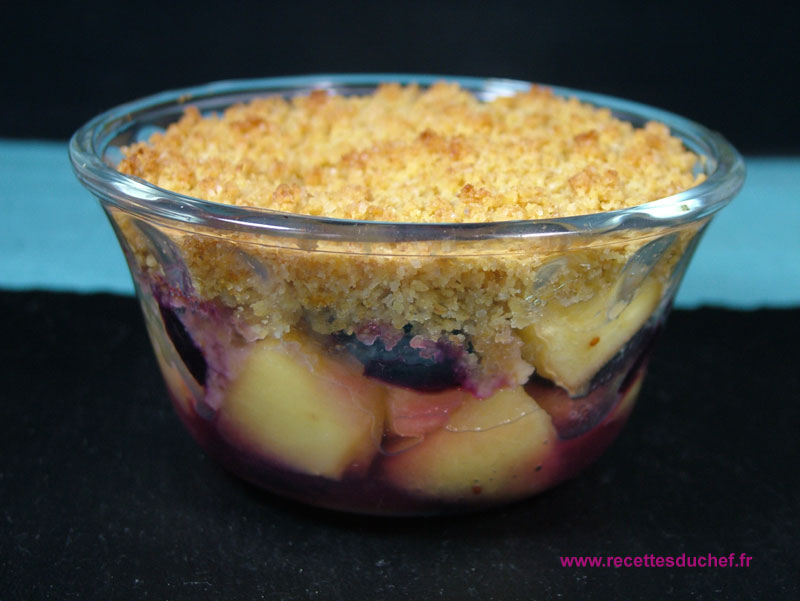 crumble pommes myrtilles