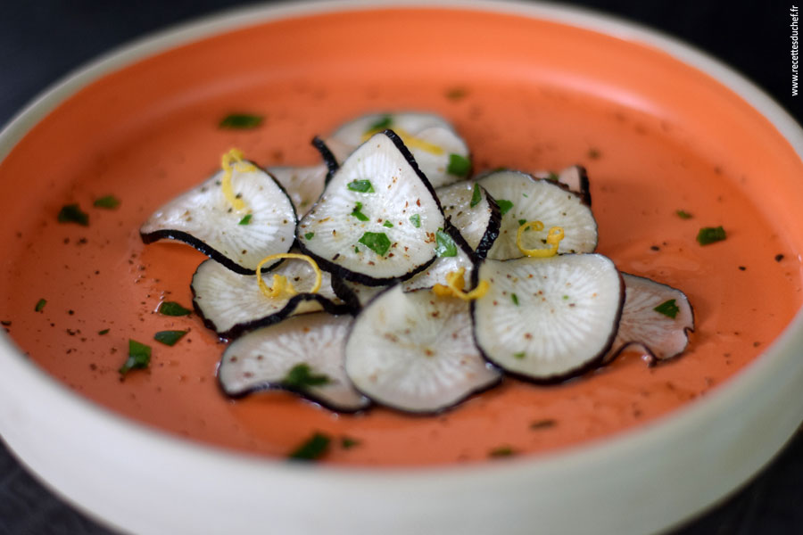 carpaccio de radis noir