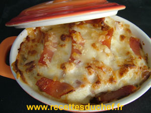 gratin chou jambon parmesan