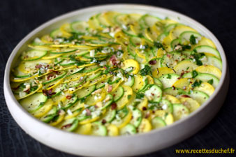 carpaccio de courgettes jaunes