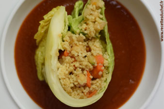 chou farci au couscous de legumes