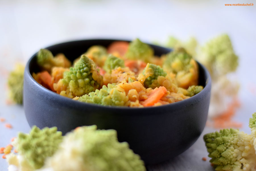 chou romanesco lentilles carottes