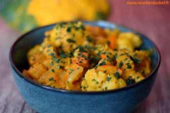 curry de potimarron et chou fleur