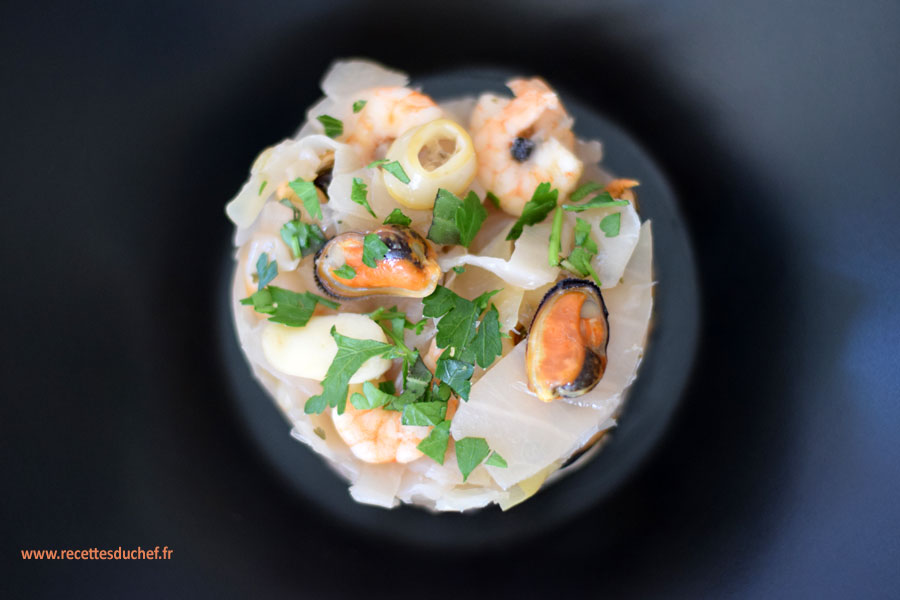 chou blanc fruits de mer