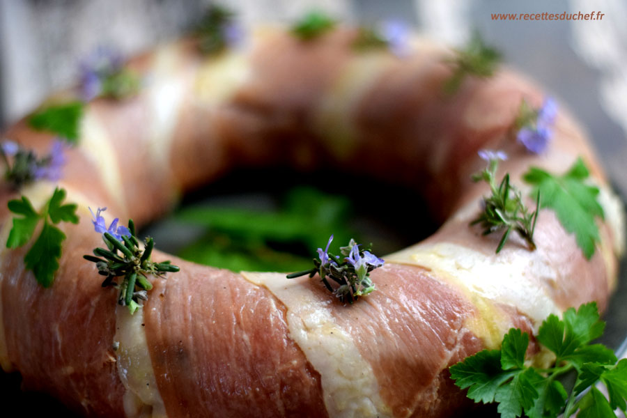 couronne jambon polenta chou