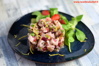 ceviche de poisson aux fraises