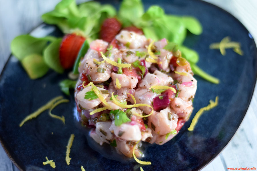 tartare de maigre aux fraises