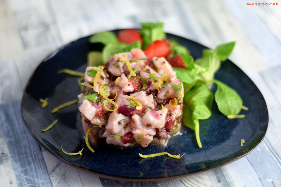 tartare de poisson aux fraises