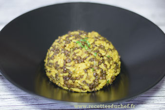 lentilles beluga en risotto