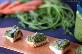 pesto fanes carottes amande