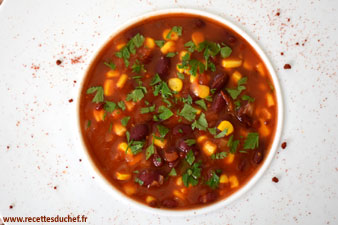 soupe maïs haricots rouges