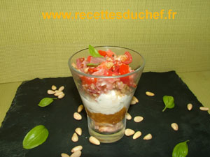 verrine chevre pesto