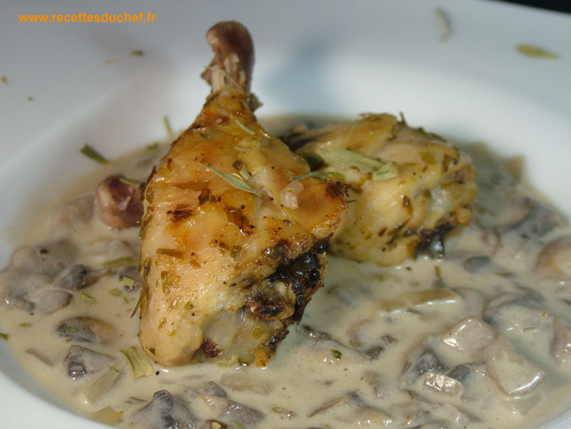 poulet sauce champignons